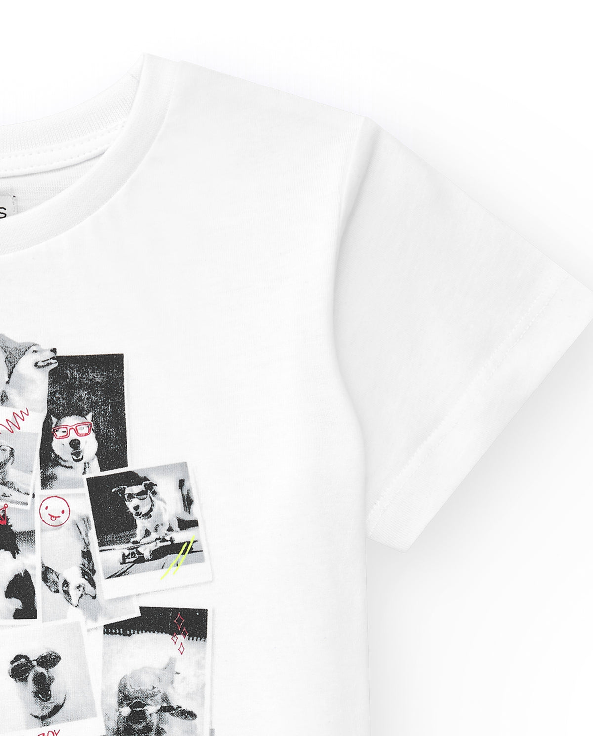 Camiseta para niño en blanco con estampado fotográfico