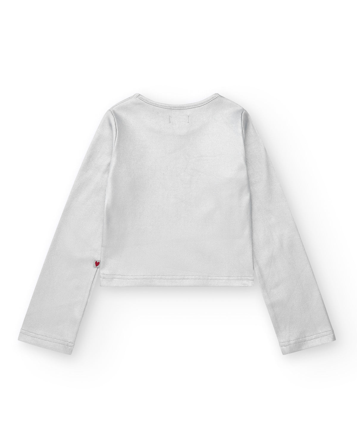 Camiseta para niña en plateado de manga larga con acabado