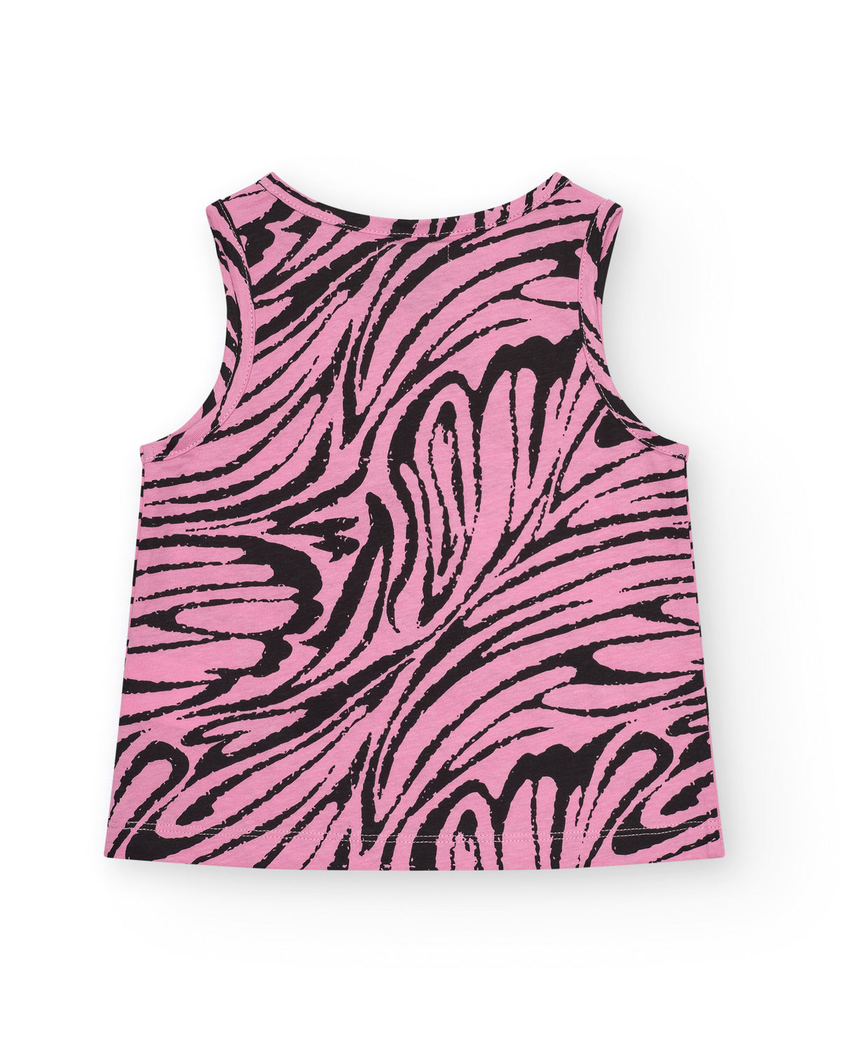 Camiseta para niña en rosa sin mangas y animal print