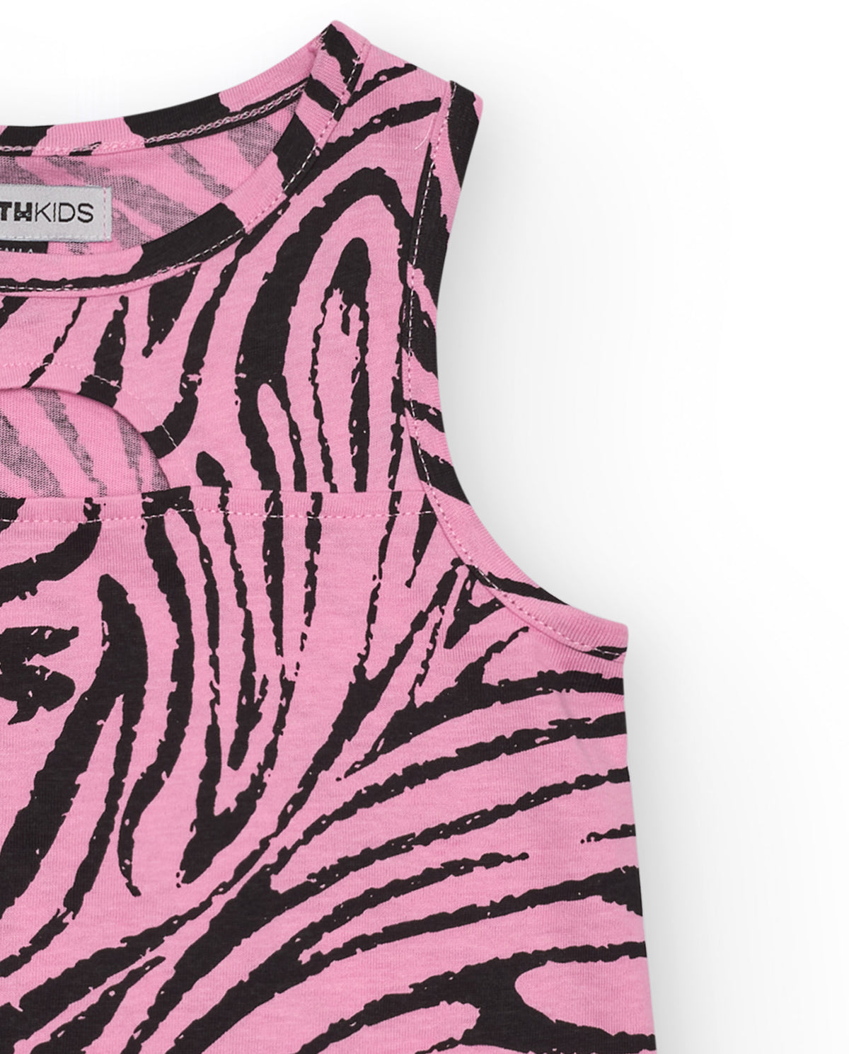 Camiseta para niña en rosa sin mangas y animal print