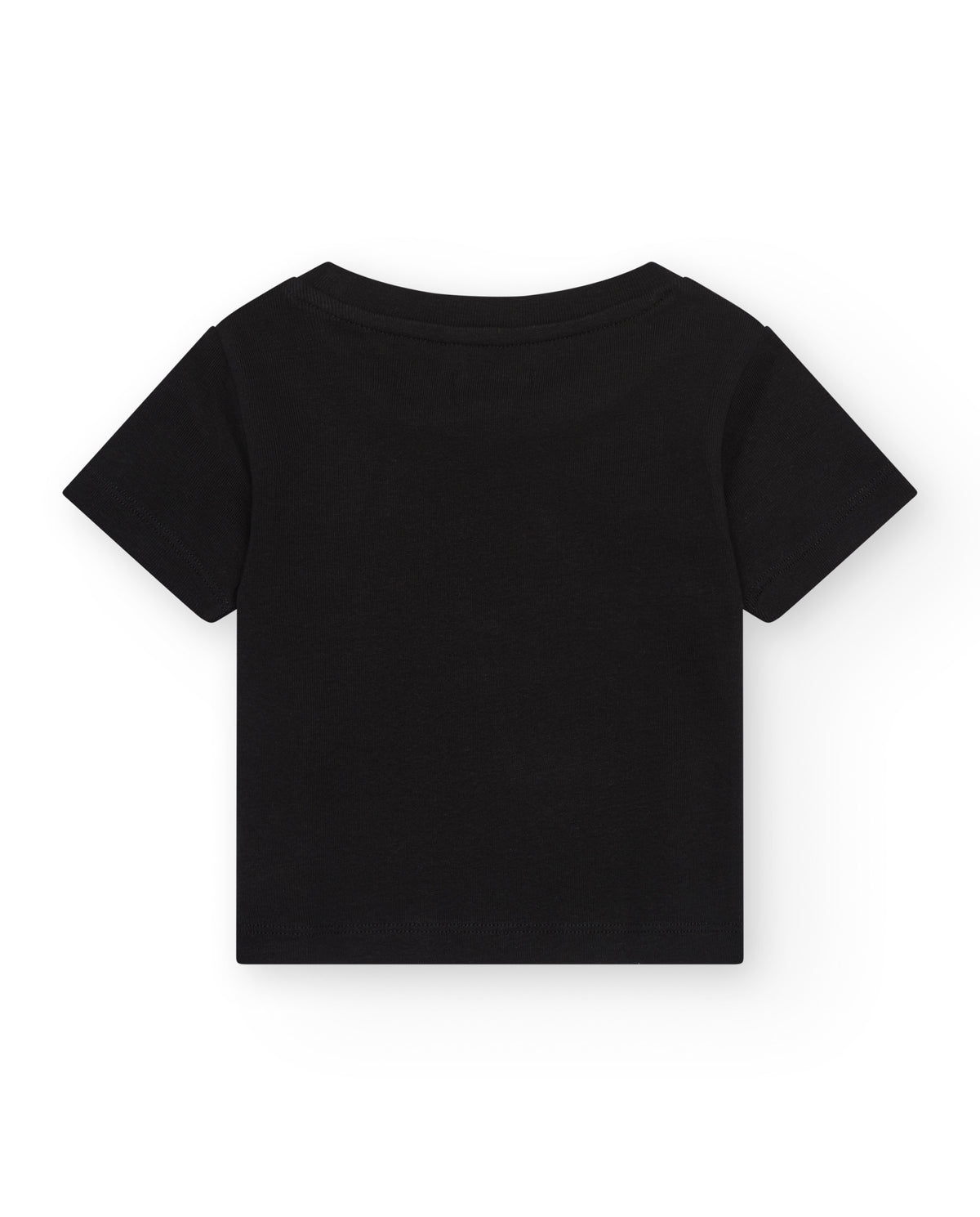 Camiseta para niña en negro de manga corta y corazón brillante