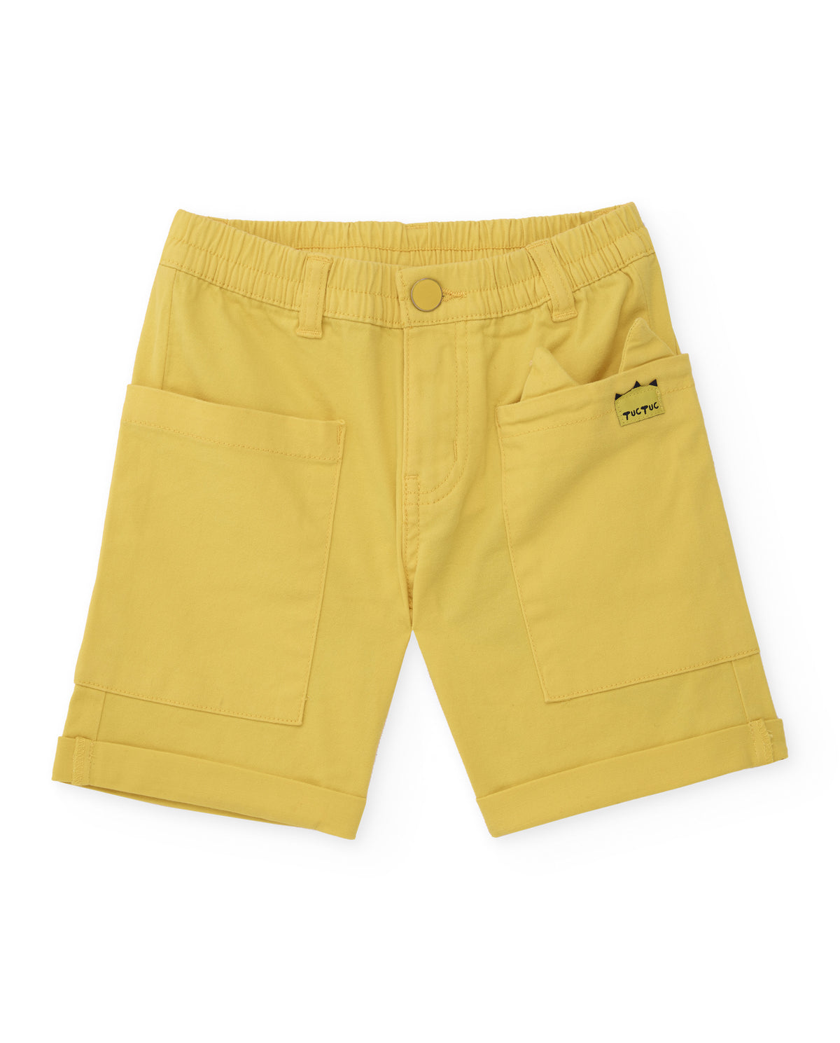 Bermuda para niño en color mostaza con bolsillos grandes