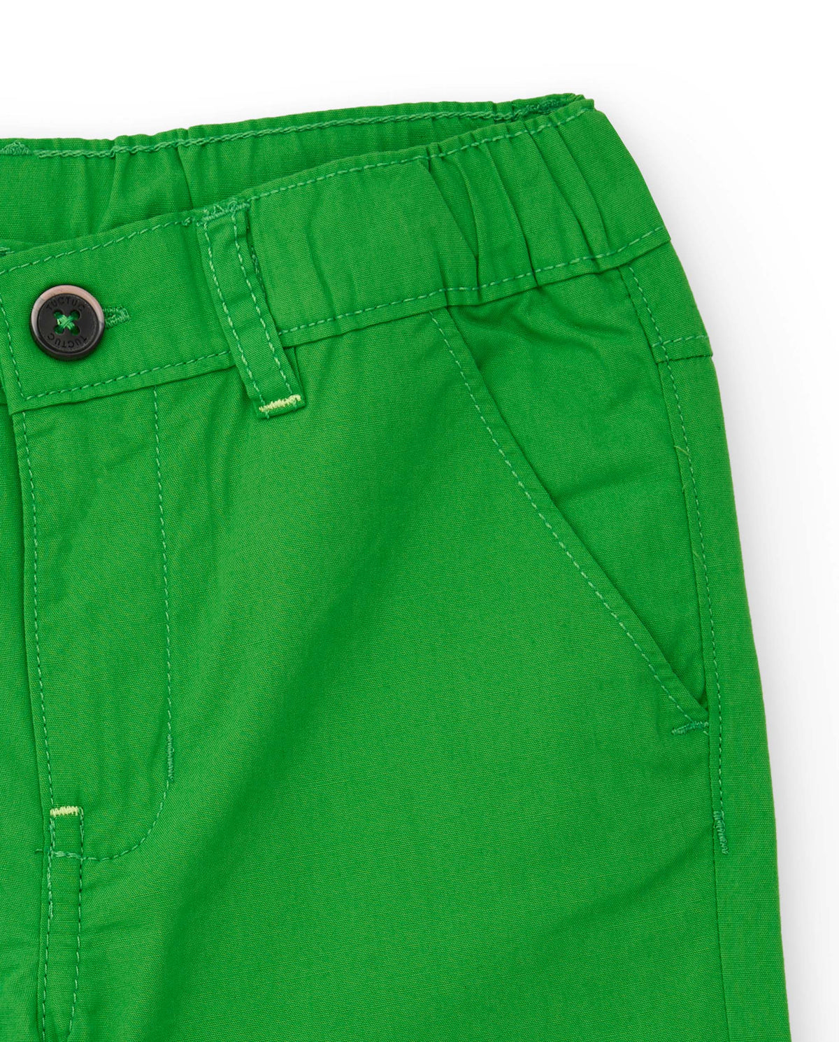 Bermuda para niño en verde con estampado de palmera