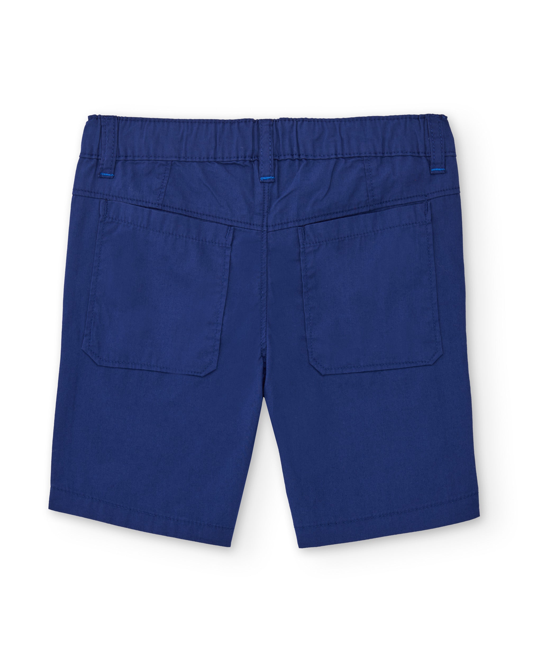 Bermuda para niño en azul con estampado de palmera