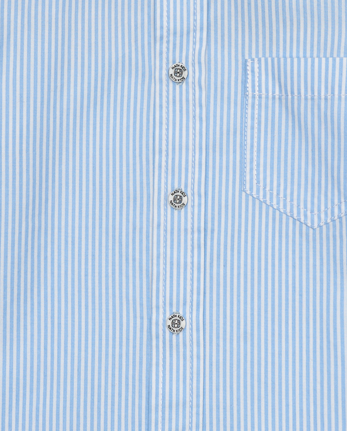 Camisa para niño en azul con rayas finas y manga larga