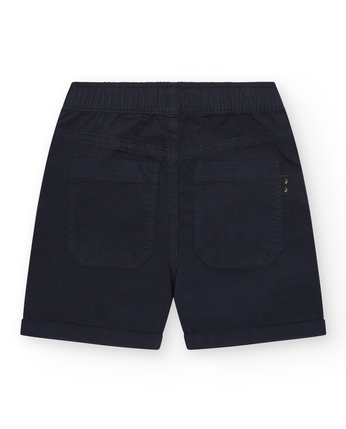 Bermuda para niño en azul marino con cintura elástica y cordón
