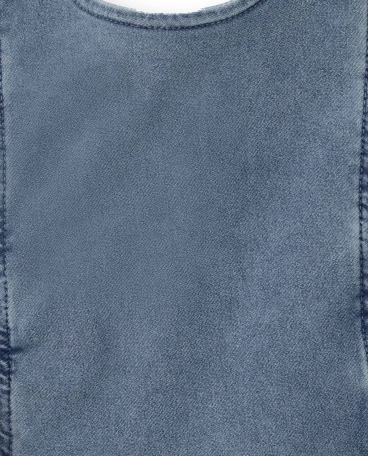 Blusa niña en denim azul con volantes en los hombros