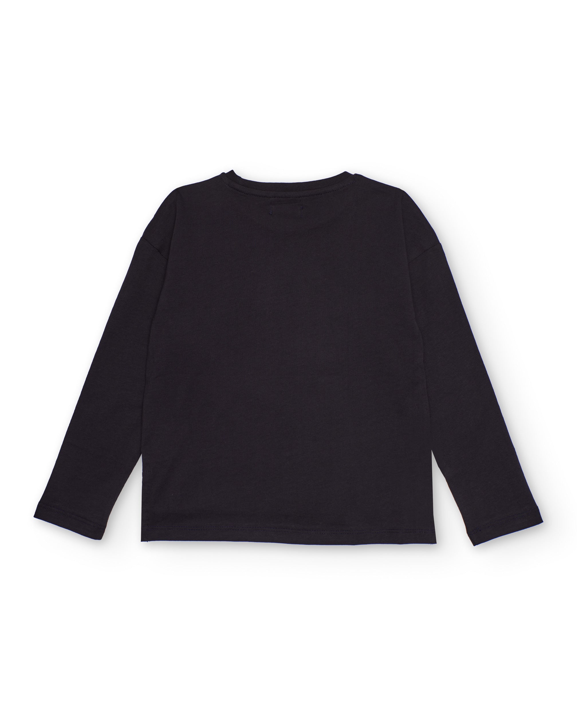 Camiseta para niño de manga larga en color negro con
