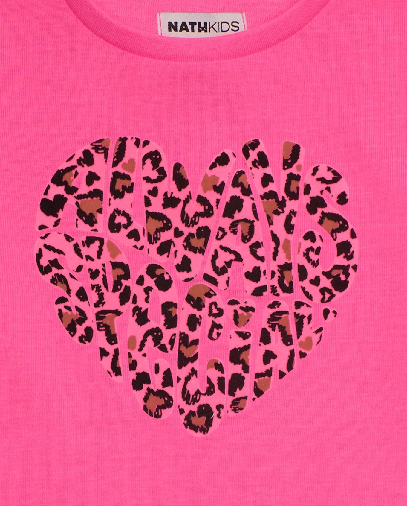 Camiseta para niña de manga larga color fucsia con estampado de