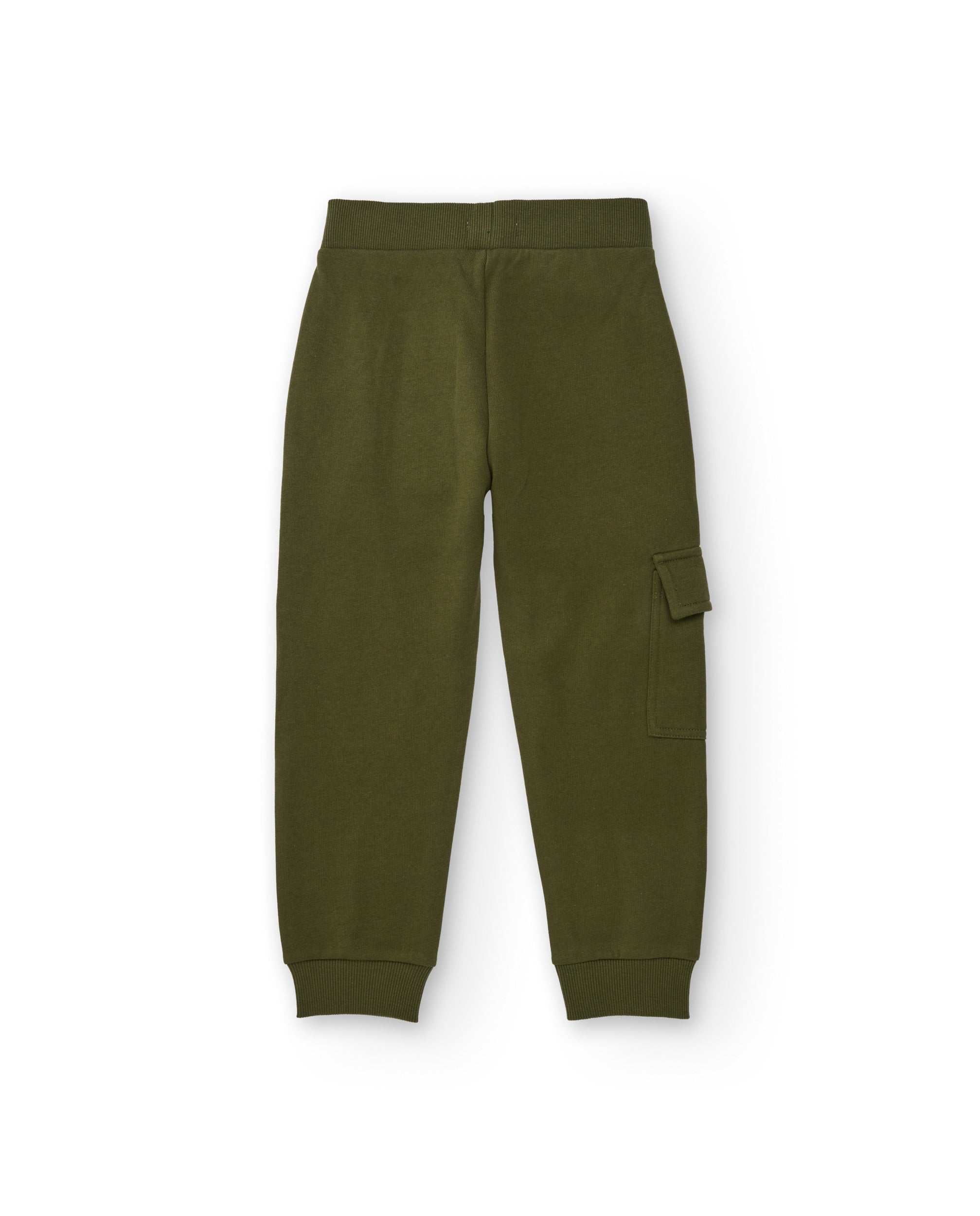 Pantalón jogger para niño color verde militar con bolsillo cargo