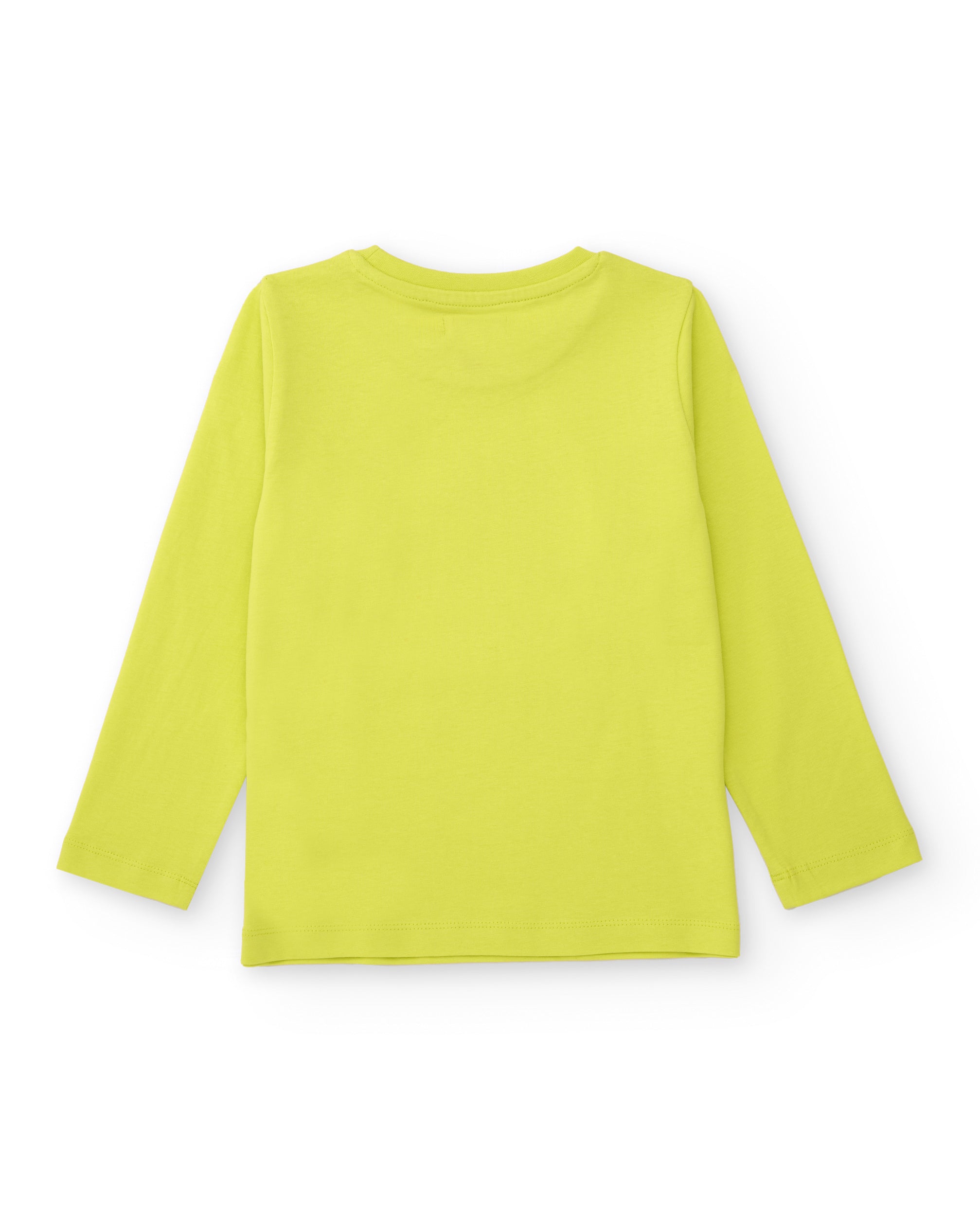 Camiseta de manga larga para niño color verde lima con