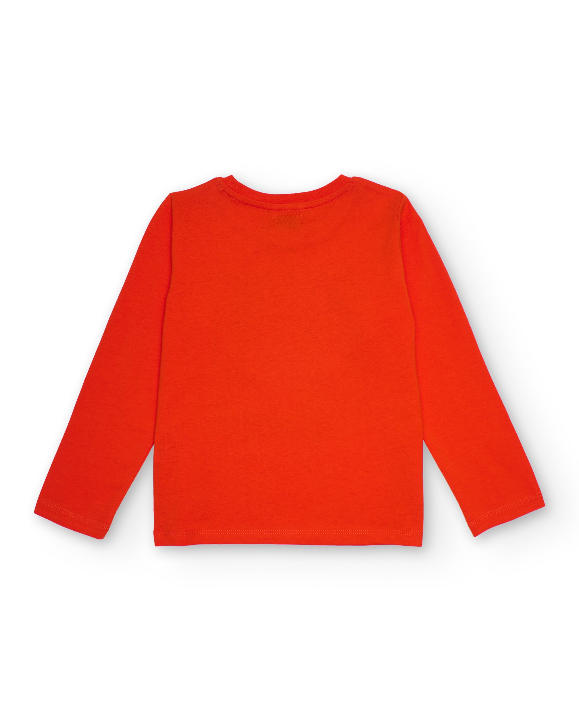 Camiseta de manga larga para niño color naranja con estampado