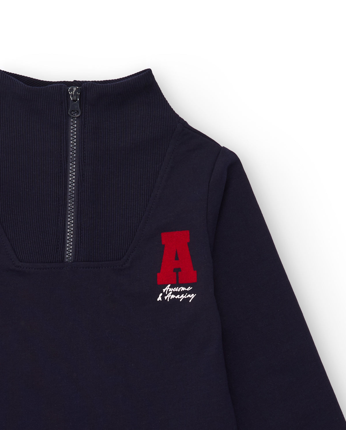 Vestido deportivo azul marino para niña con cierre frontal