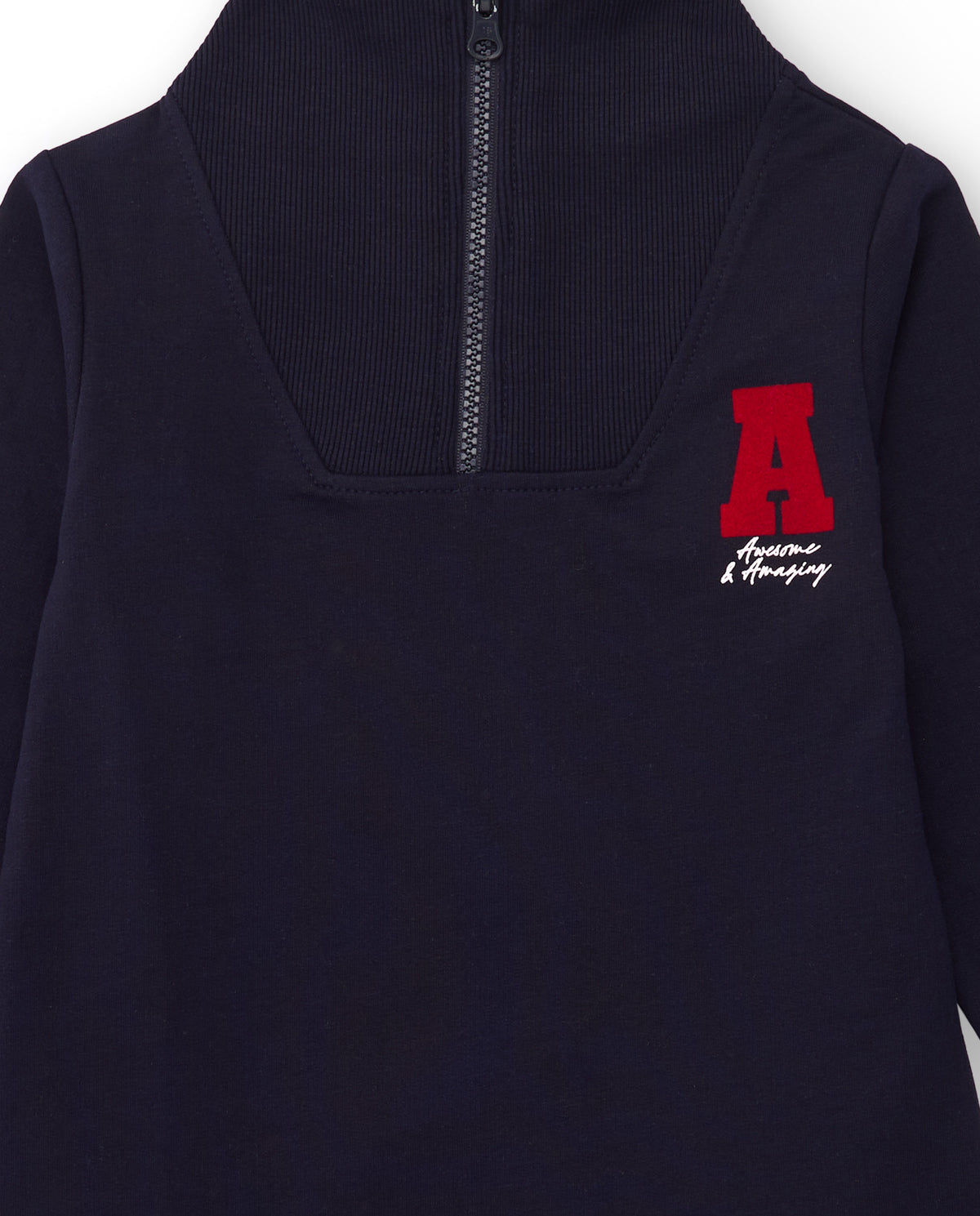 Vestido deportivo azul marino para niña con cierre frontal