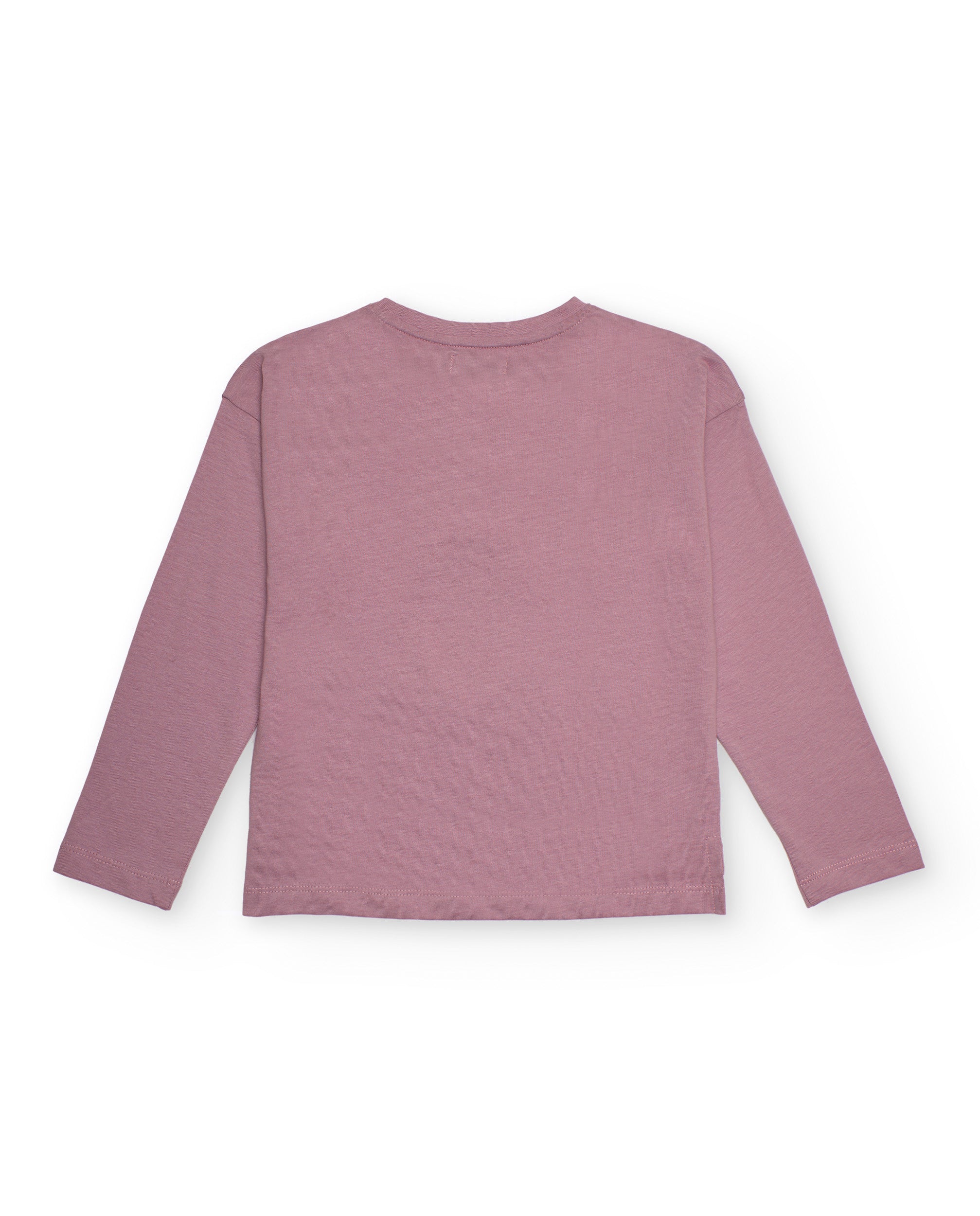 Camiseta de manga larga rosa con estampado de vaso de café