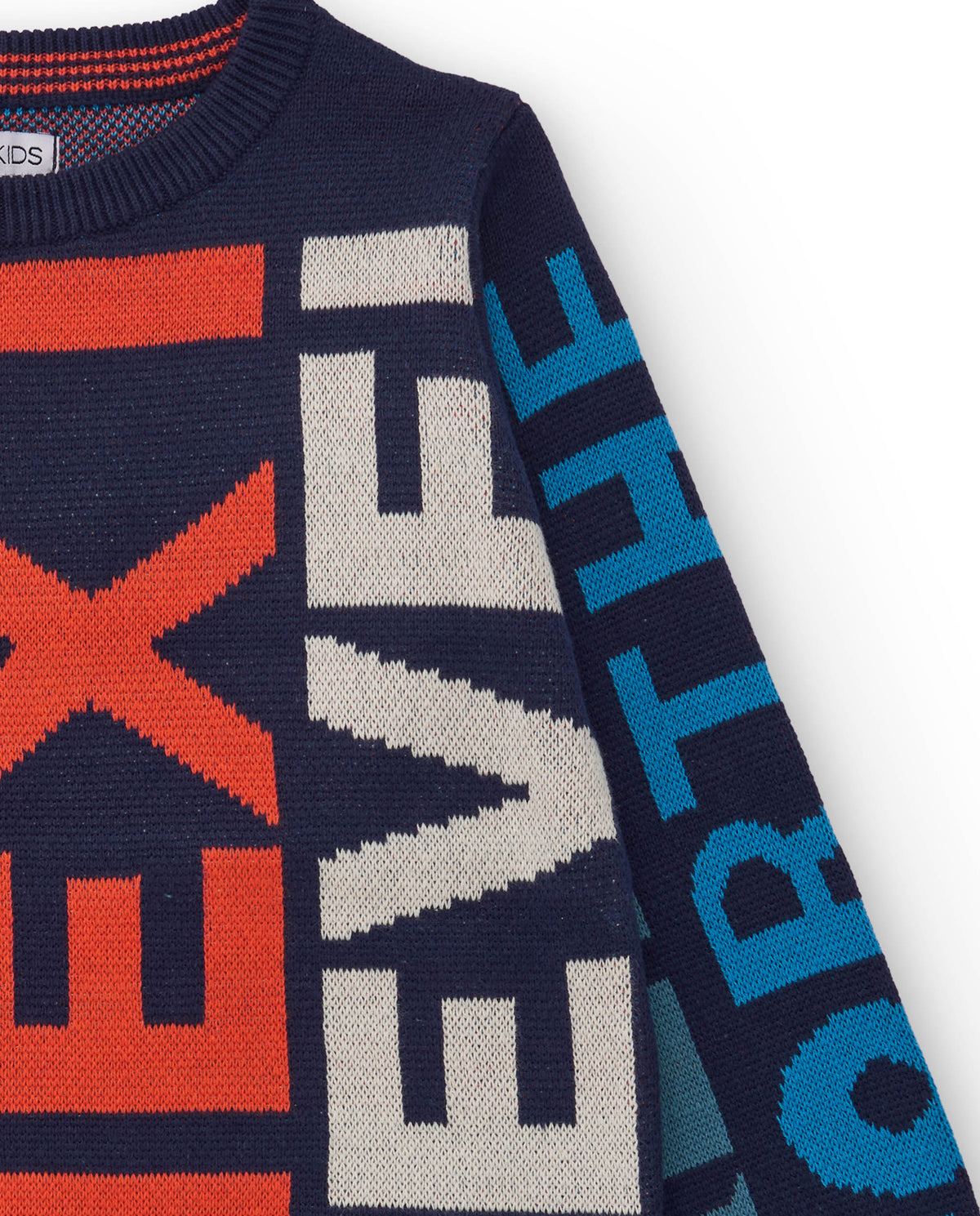 Jersey de punto para niño con letras multicolor