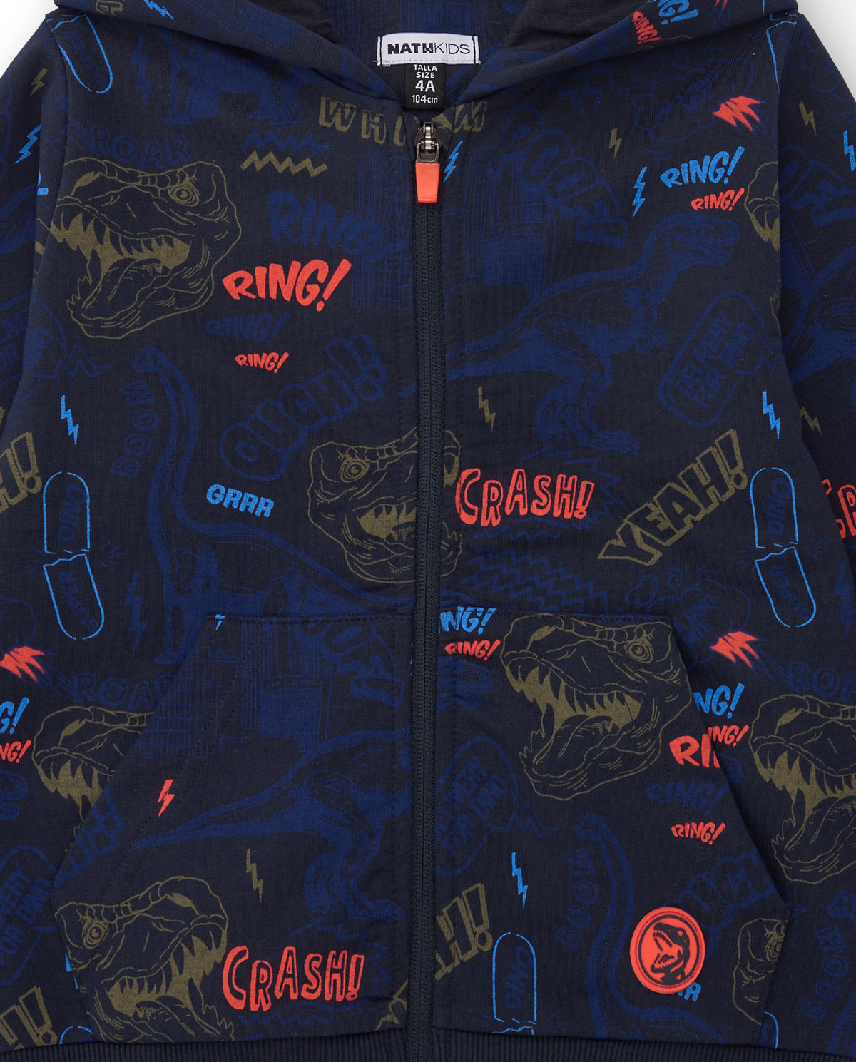 Sudadera con capucha para niño con estampado de dinosaurios y