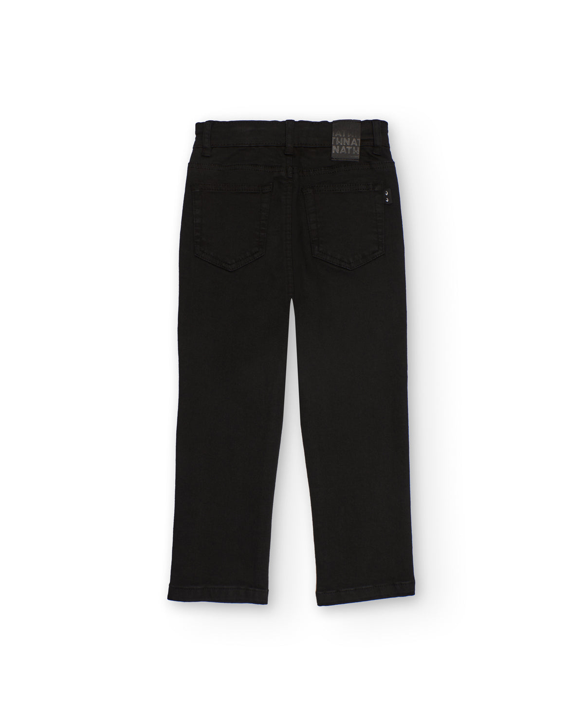 Pantalón negro de mezclilla para niño con cinco bolsillos