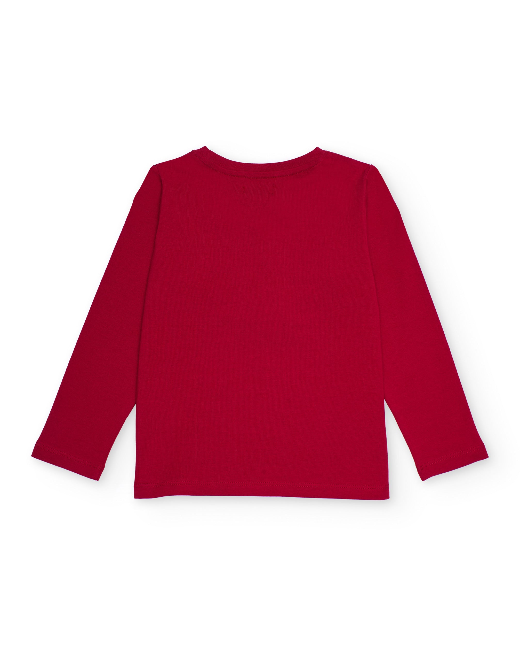 Camiseta de manga larga para niño color rojo con estampado de
