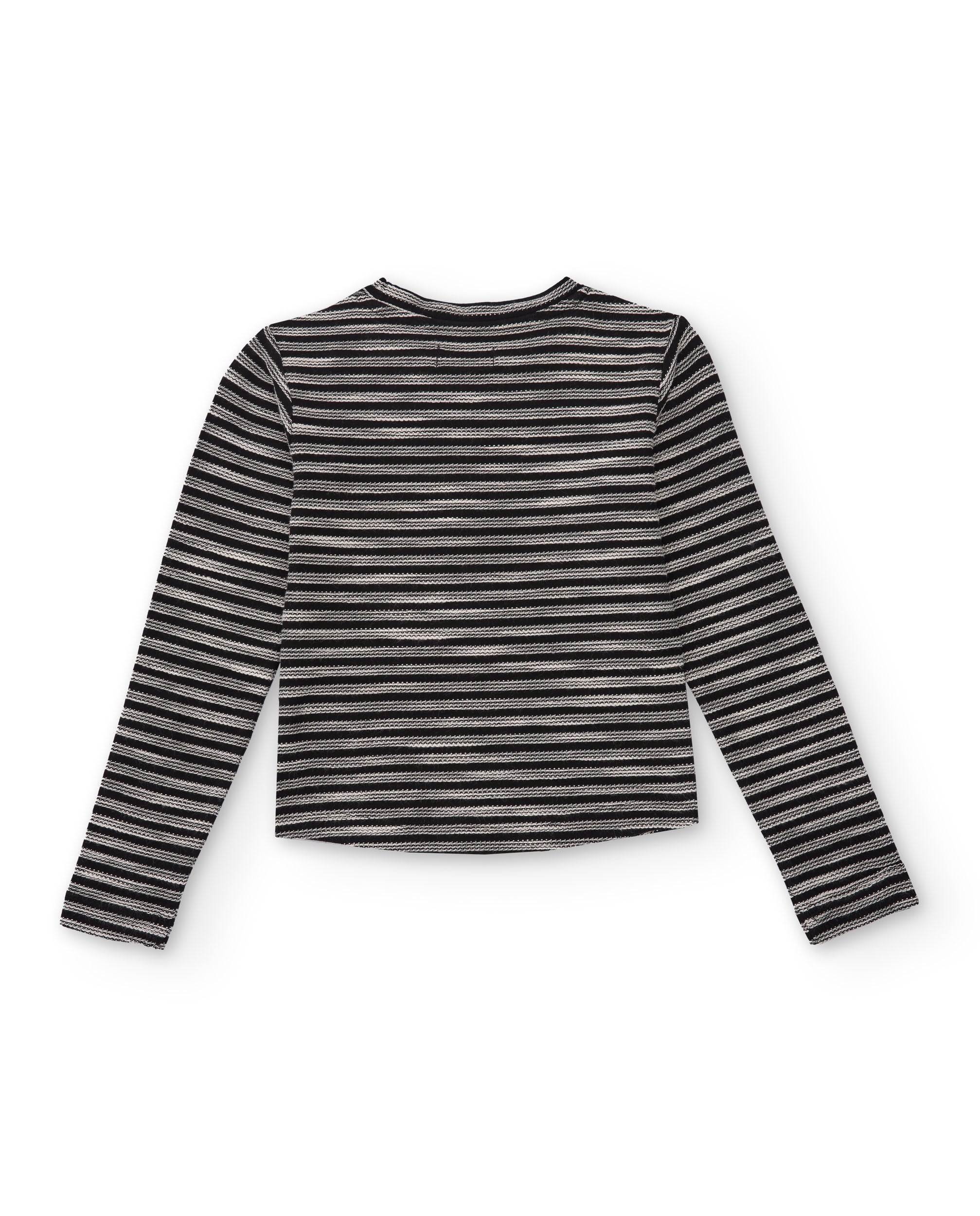 Camiseta de manga larga para niña a rayas con botones