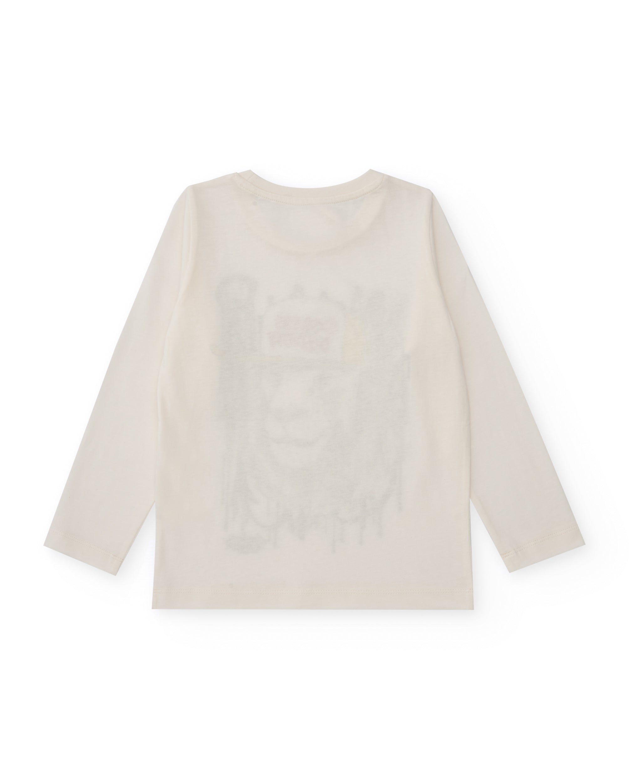 Camiseta cruda de manga larga con estampado de león urbano para