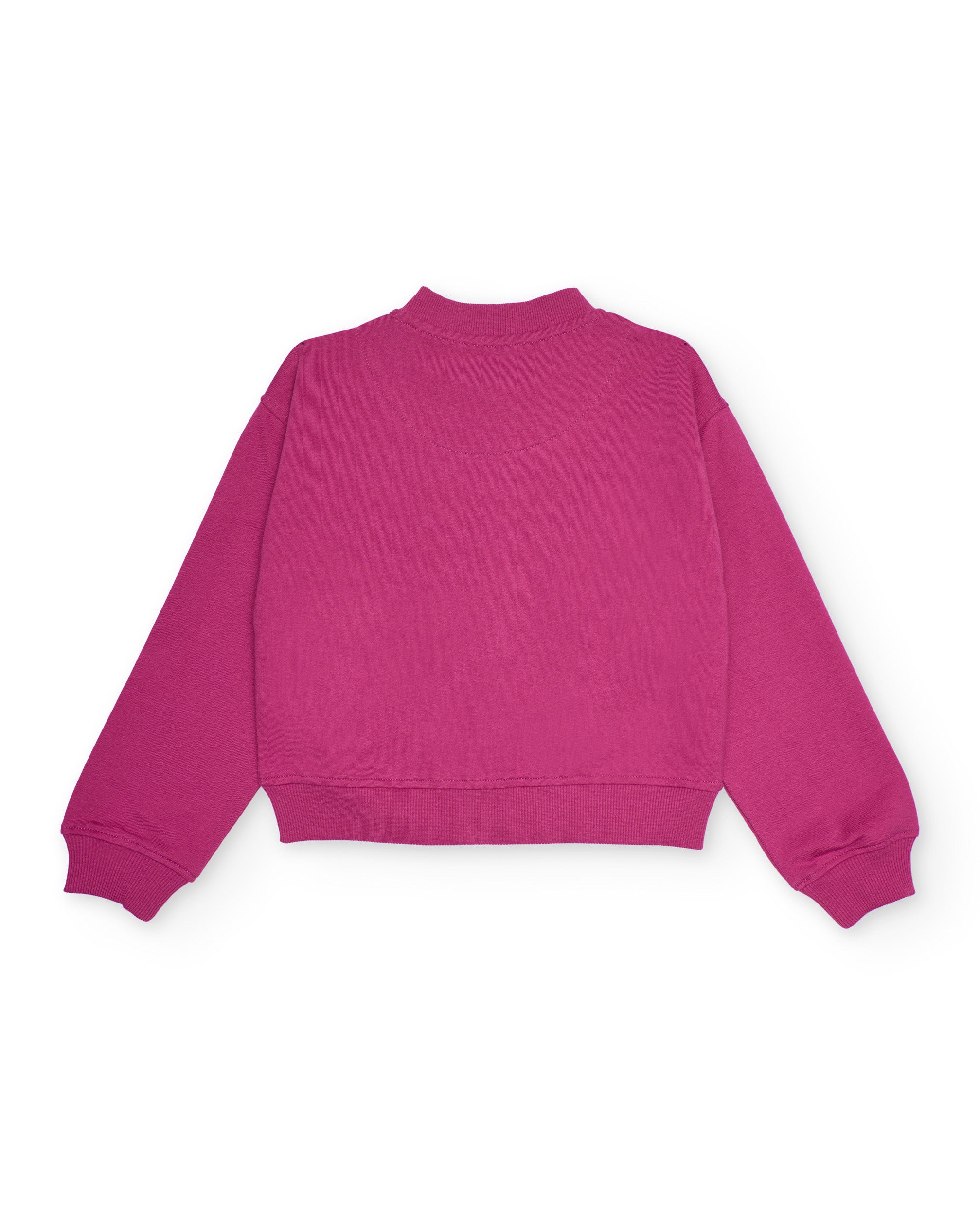 Cazadora fucsia para niña con bolsillos frontales
