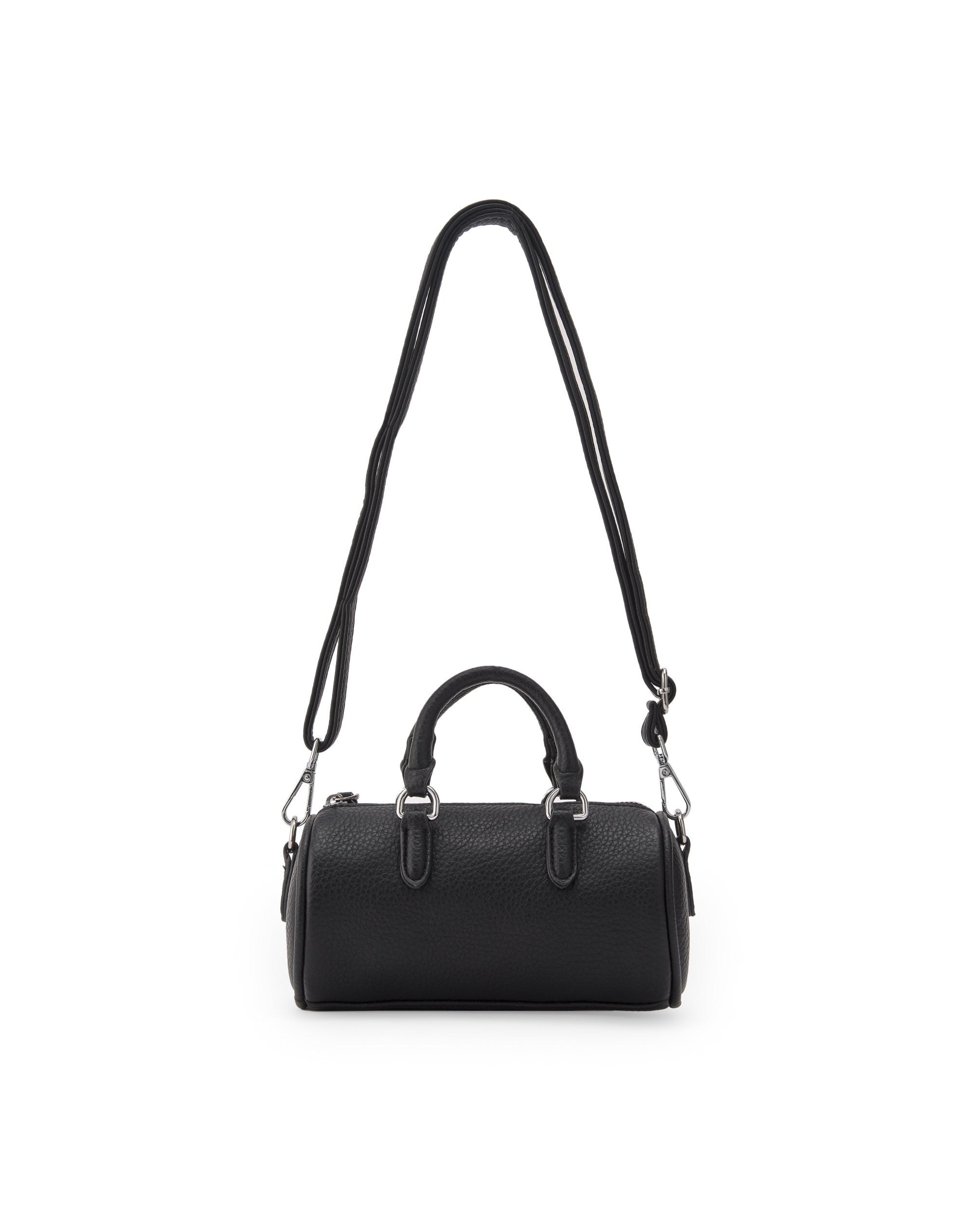 Bolso negro tipo bowling con llavero en forma de estrella