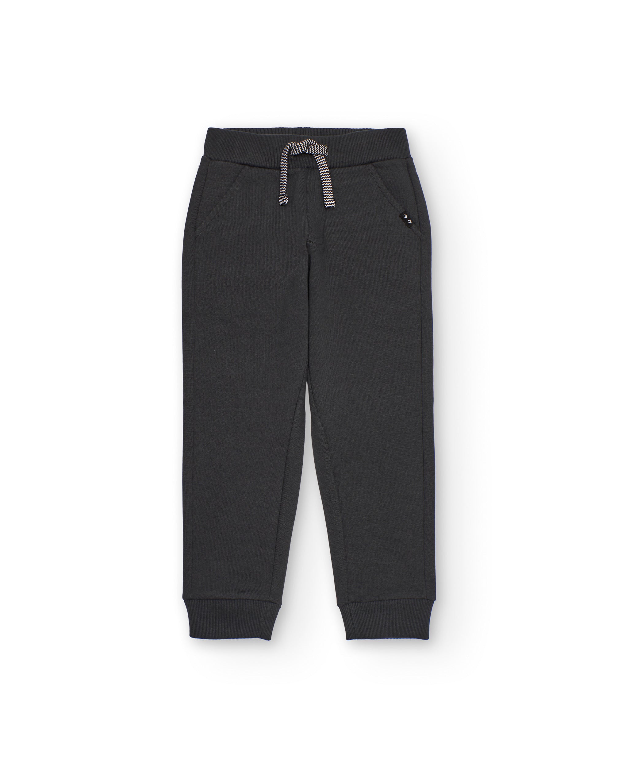 Pantalón jogger gris oscuro para niño con cordón bicolor