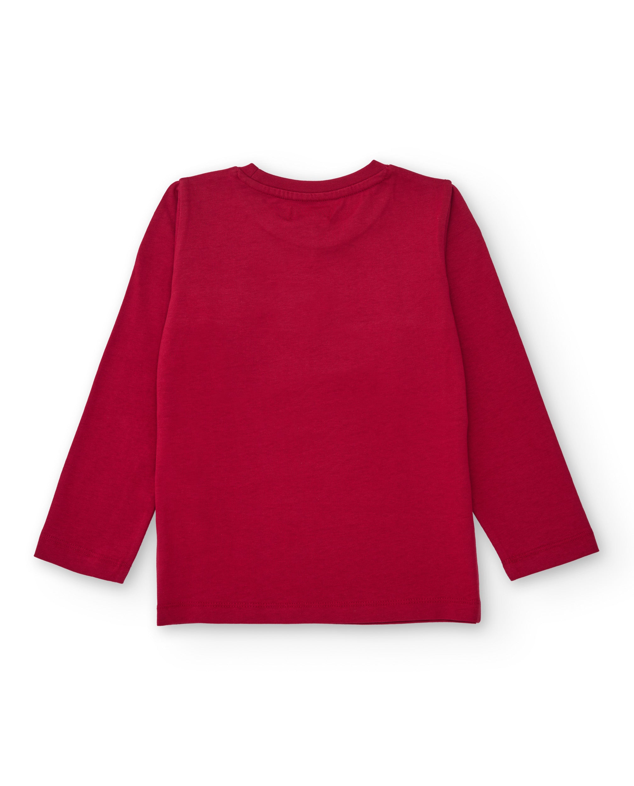 Camiseta de manga larga para niño color rojo con estampado