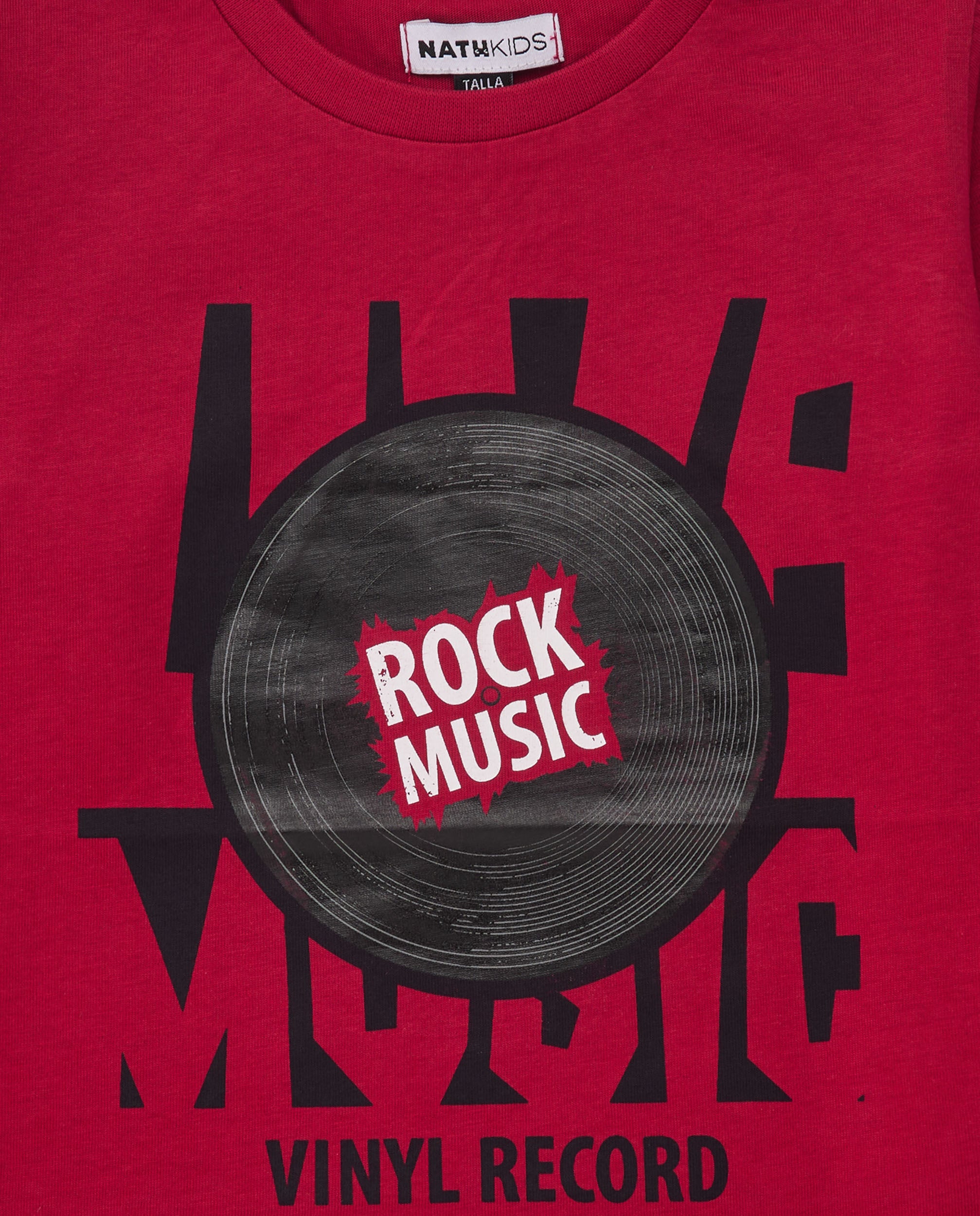 Camiseta de manga larga para niño color rojo con estampado