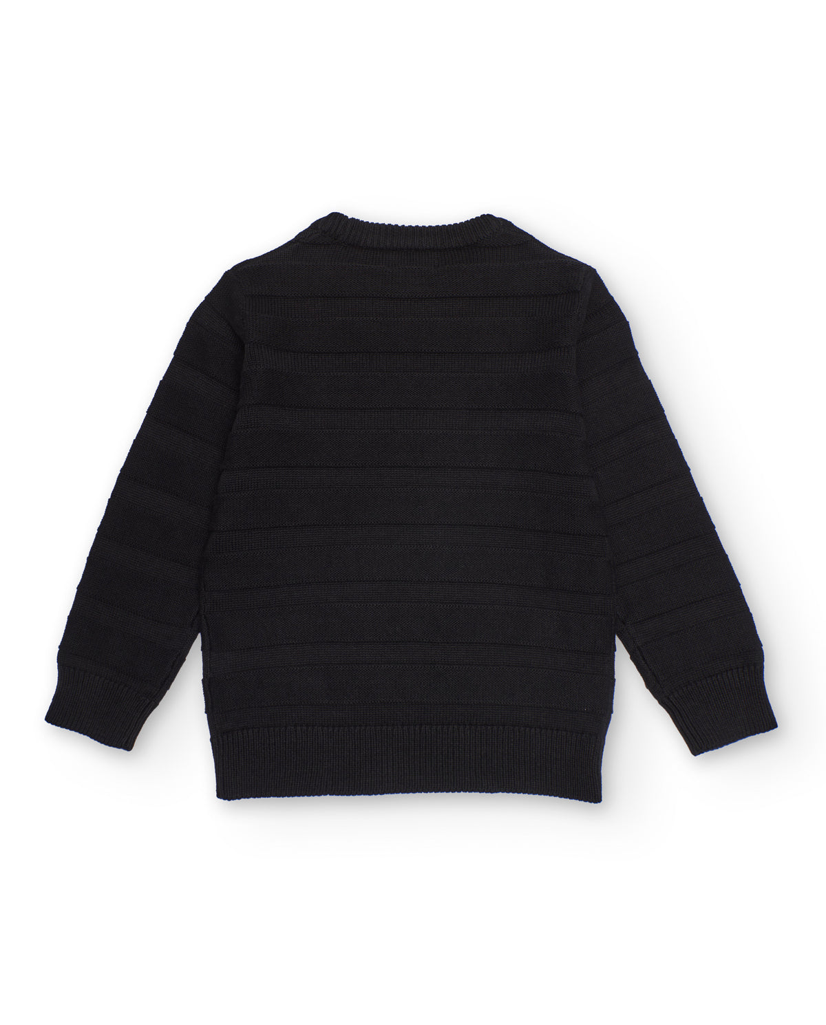 Suéter negro para niño con textura de rayas