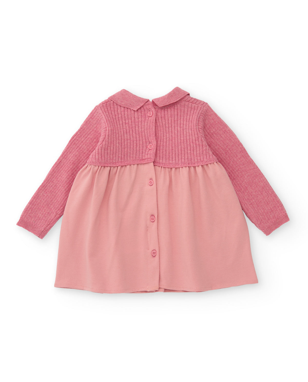 Vestido para recién nacido en tonos rosa con detalle de corazón