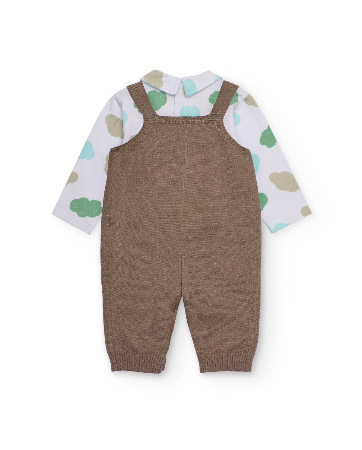 Conjunto para recién nacido de peto tejido y camiseta estampada