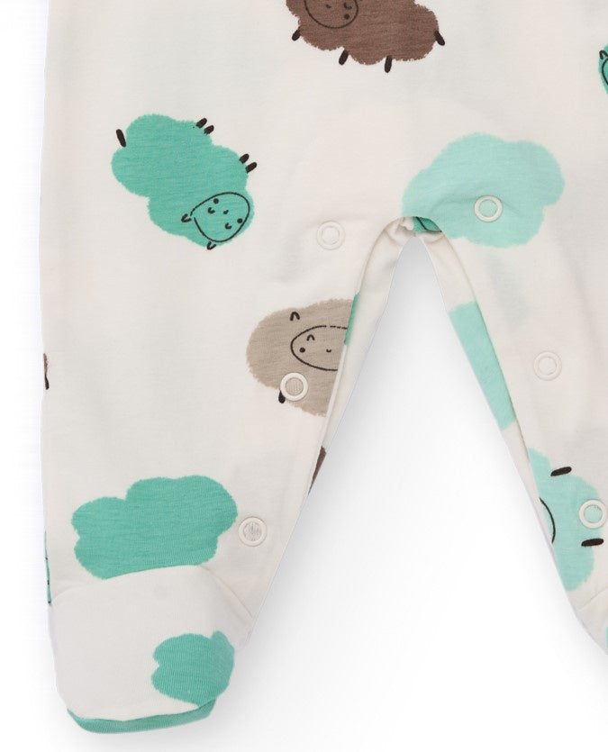 Pelele de algodón para recién nacido con estampado de ovejitas