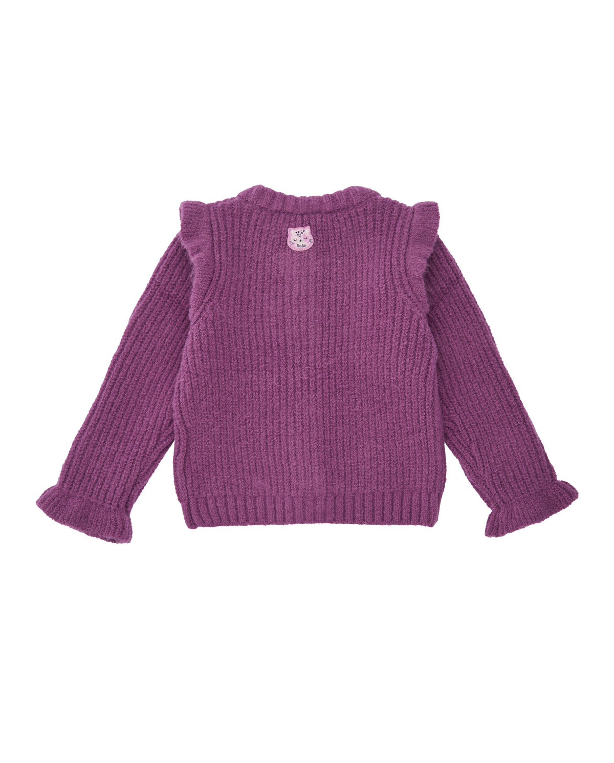 Suéter de punto para recién nacido en morado y bordado de