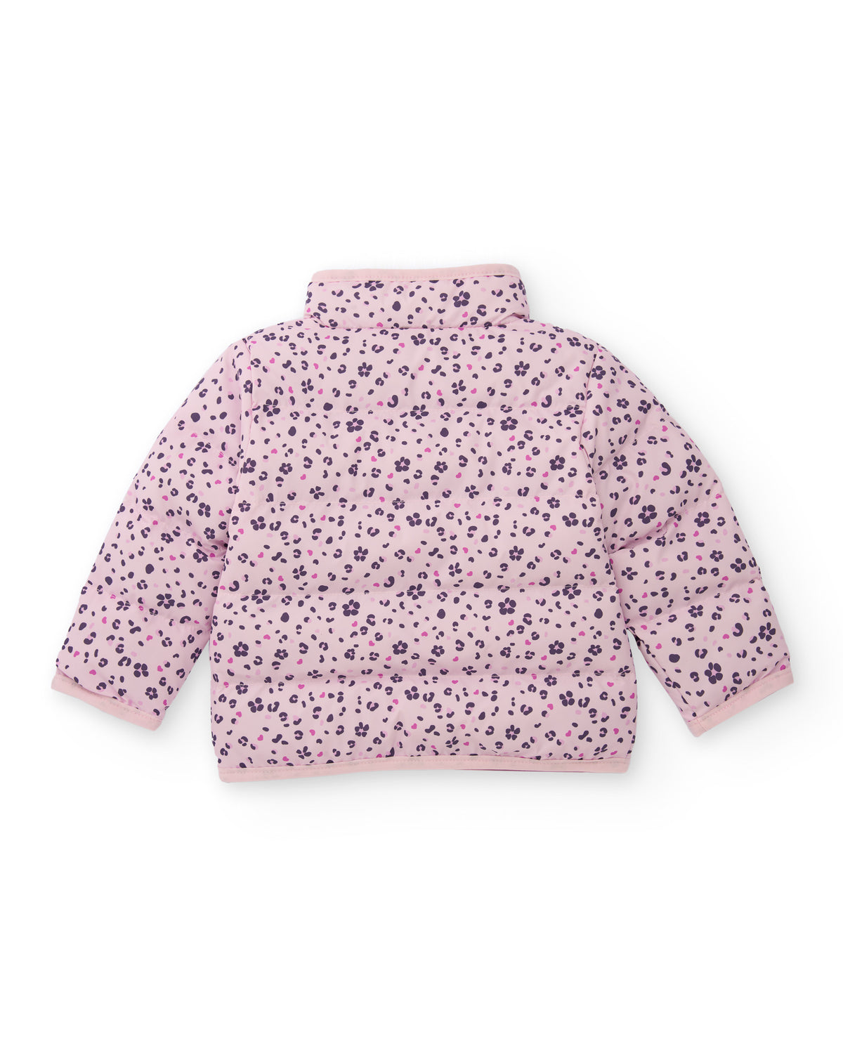 Parka acolchada para recién nacido color rosa con estampado de