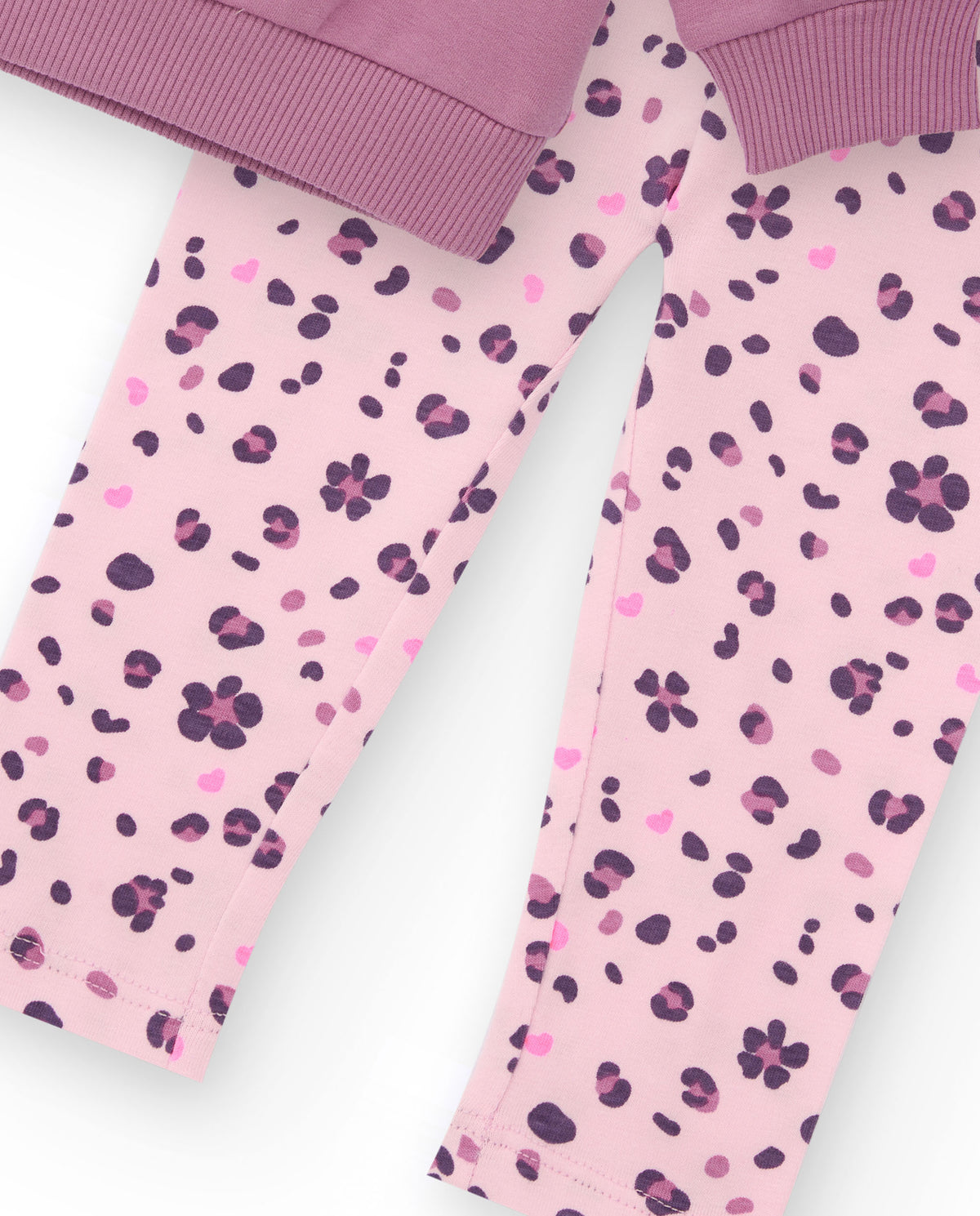 Conjunto de sudadera y leggings para recién nacido color morado