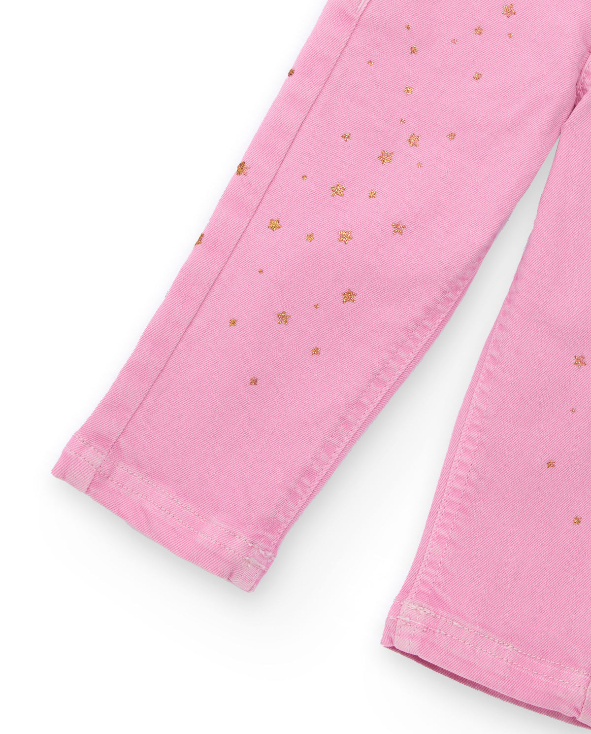 Pantalón largo de sarga stretch para niña color rosa con