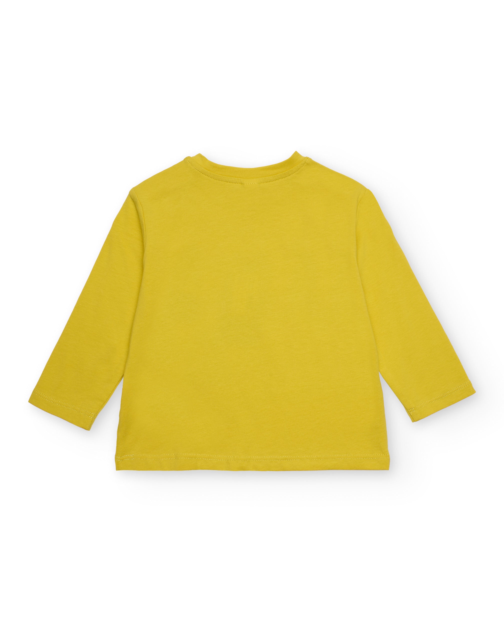 Camiseta de manga larga para niña en color amarillo con