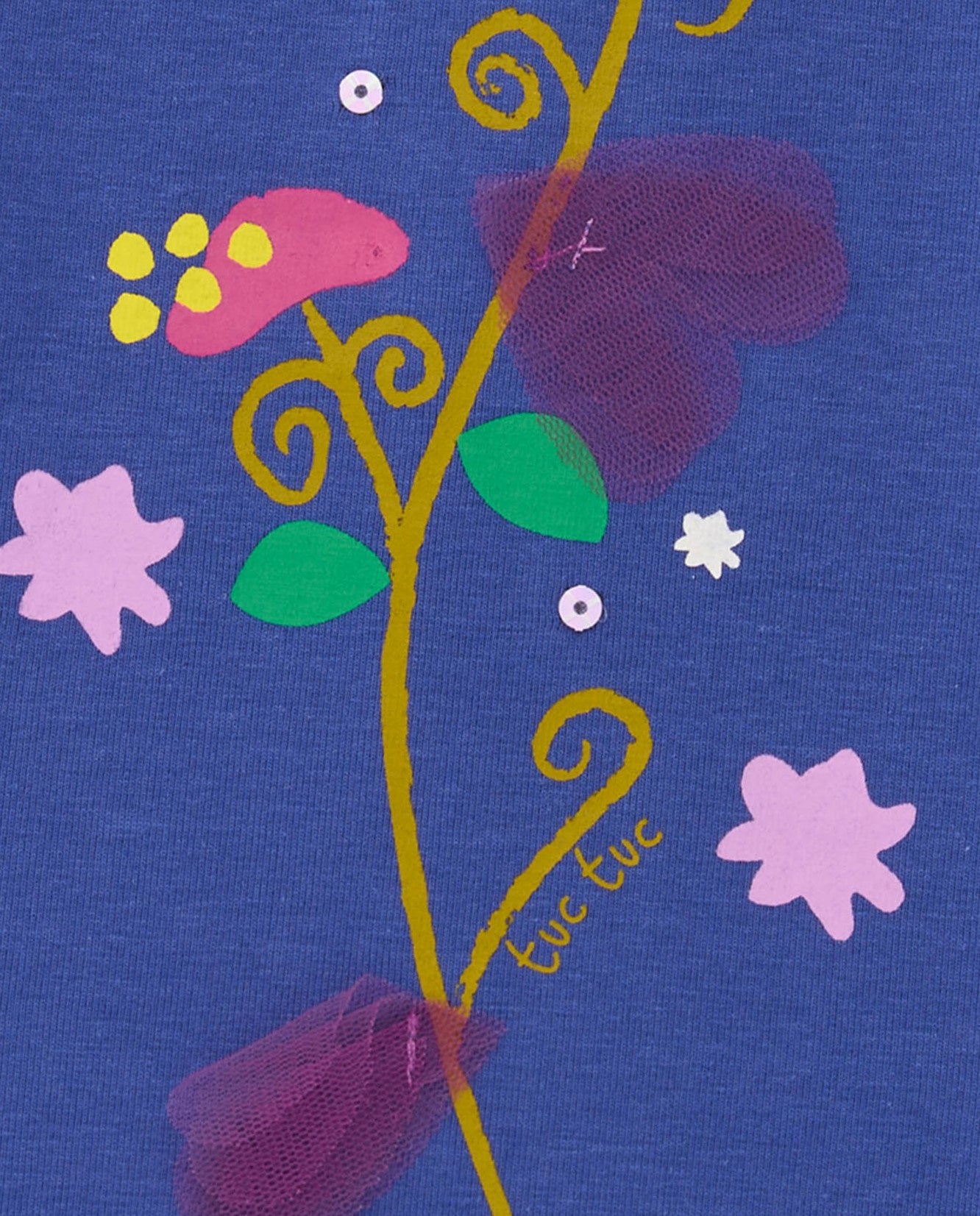 Camiseta de manga larga para niña color azul con estampado