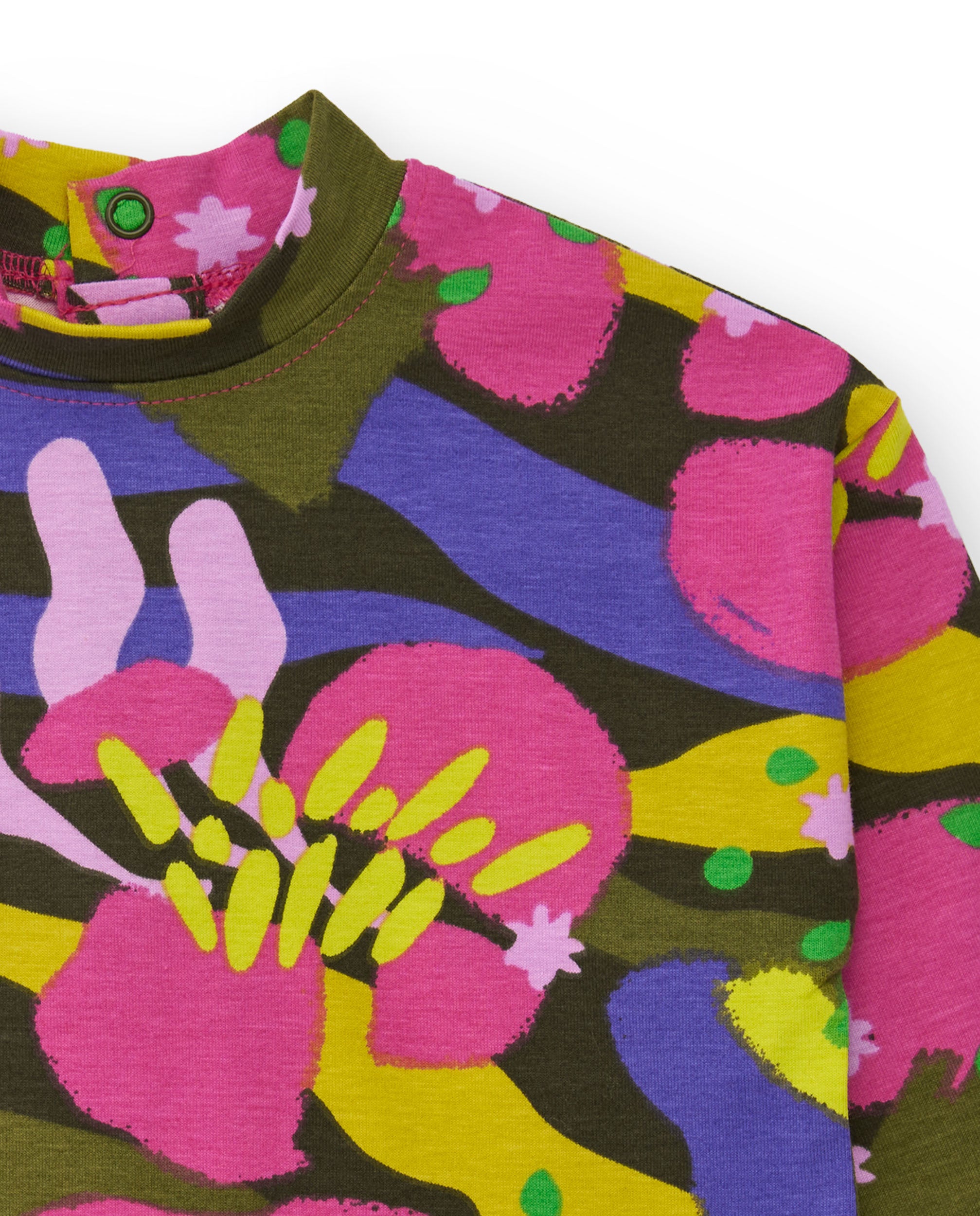 Camiseta de manga larga para niña con estampado floral