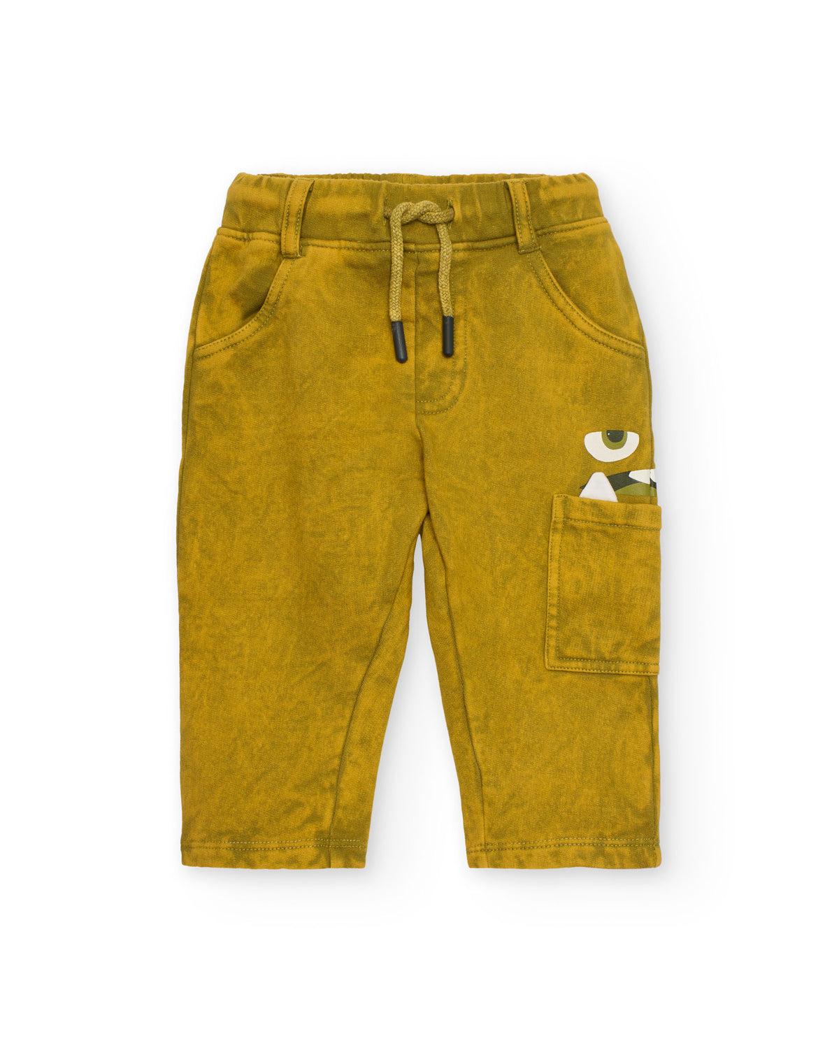 Pantalón jogger para niño color verde con estampado divertido