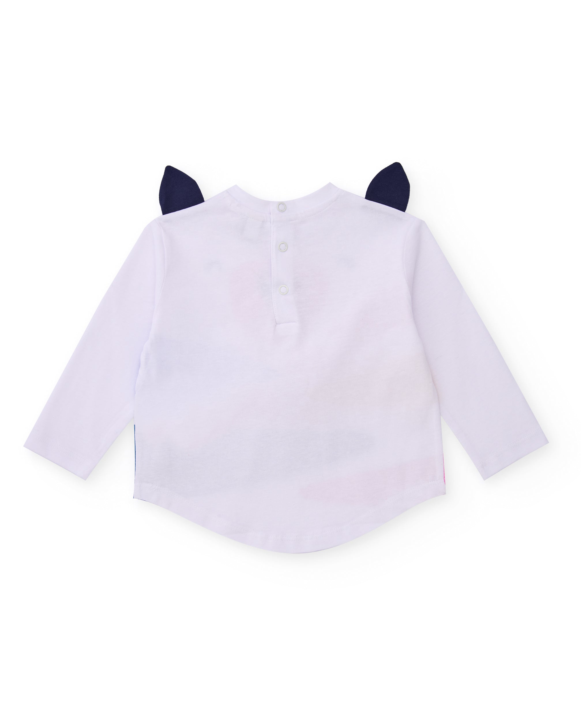 Camiseta para niña en blanco de manga larga con estampado de