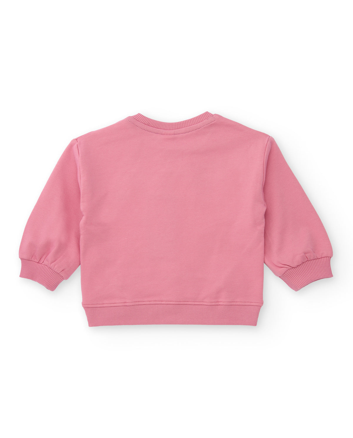 Sudadera para niña en rosa con estrella central bordada y