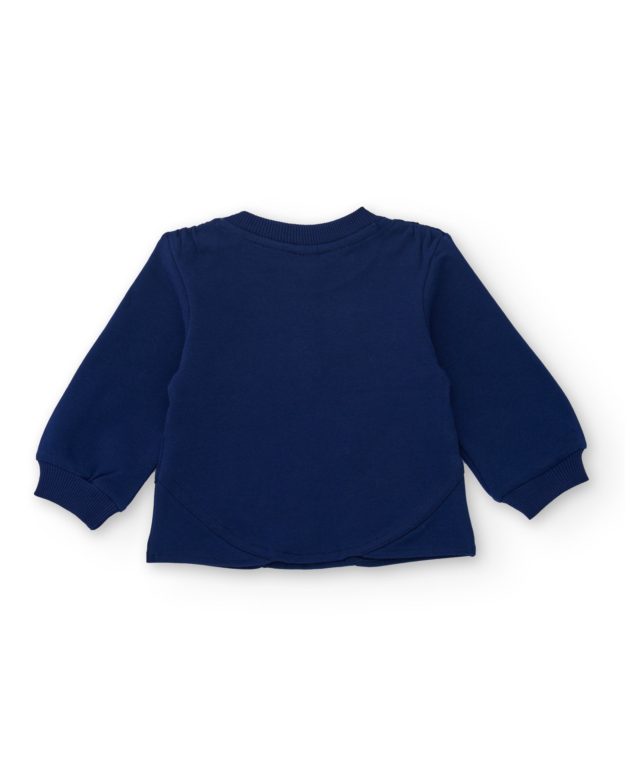 Sudadera de niña en azul marino con corazón brillante y diseño