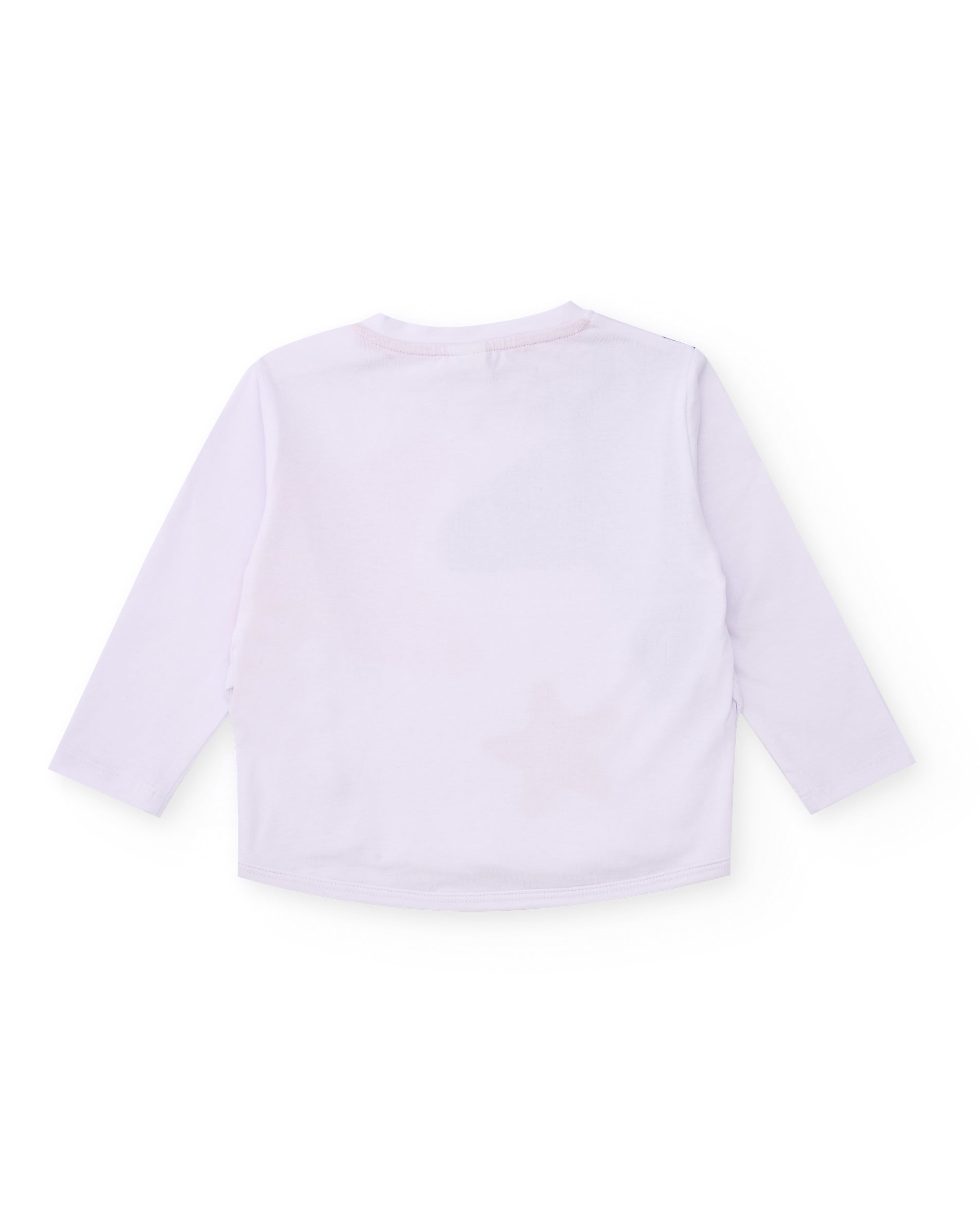 Camiseta de niña en blanco de manga larga con estampado de