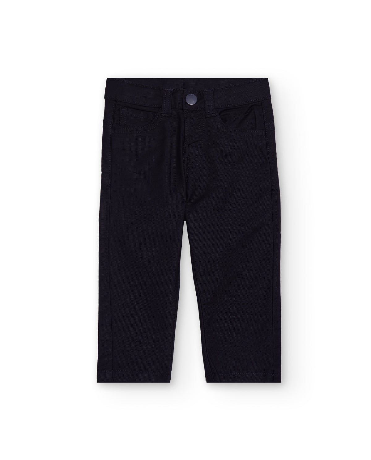Pantalón de sarga para niño en azul marino con bolsillo trasero