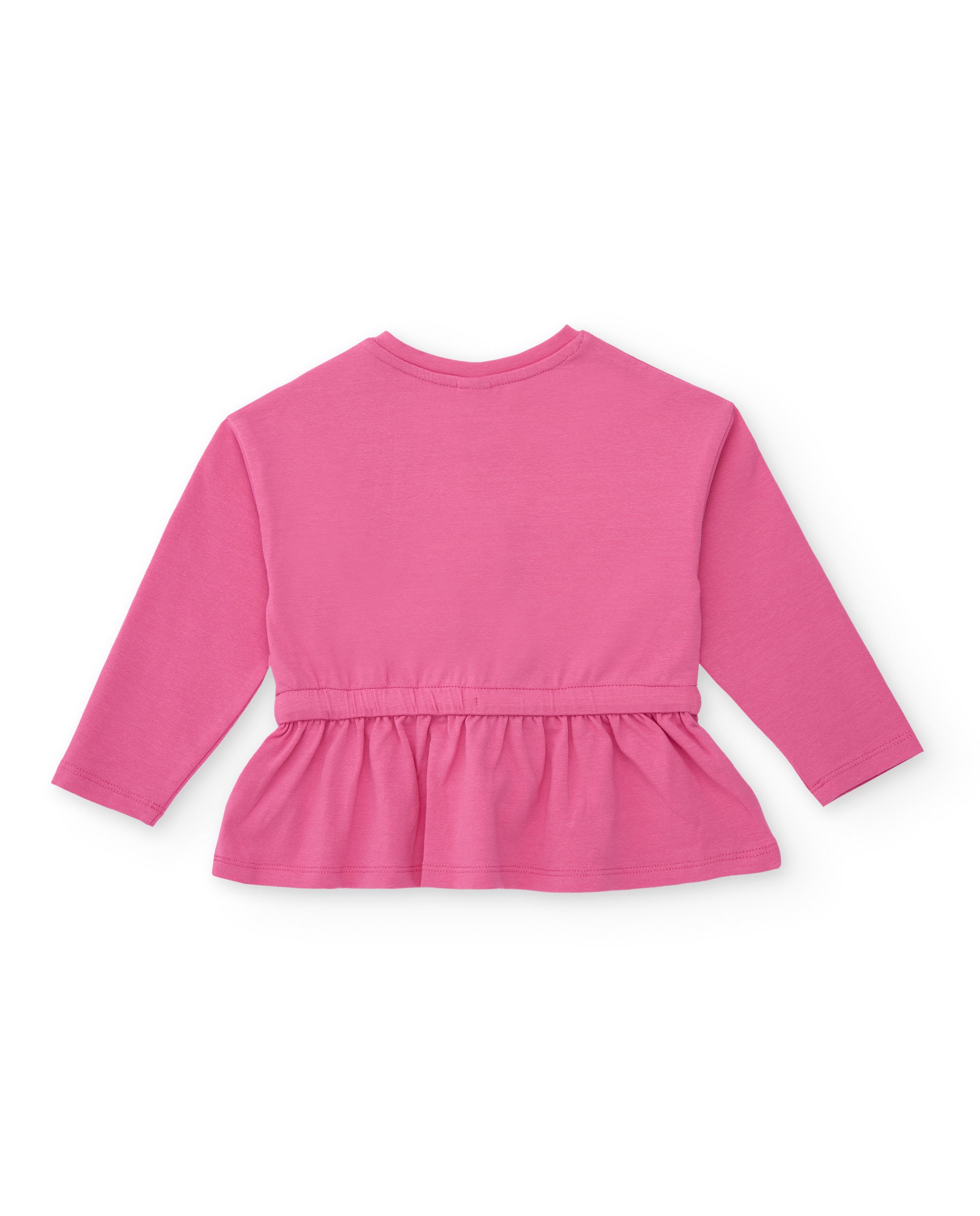 Blusa para niña de manga larga color rosa con estampado