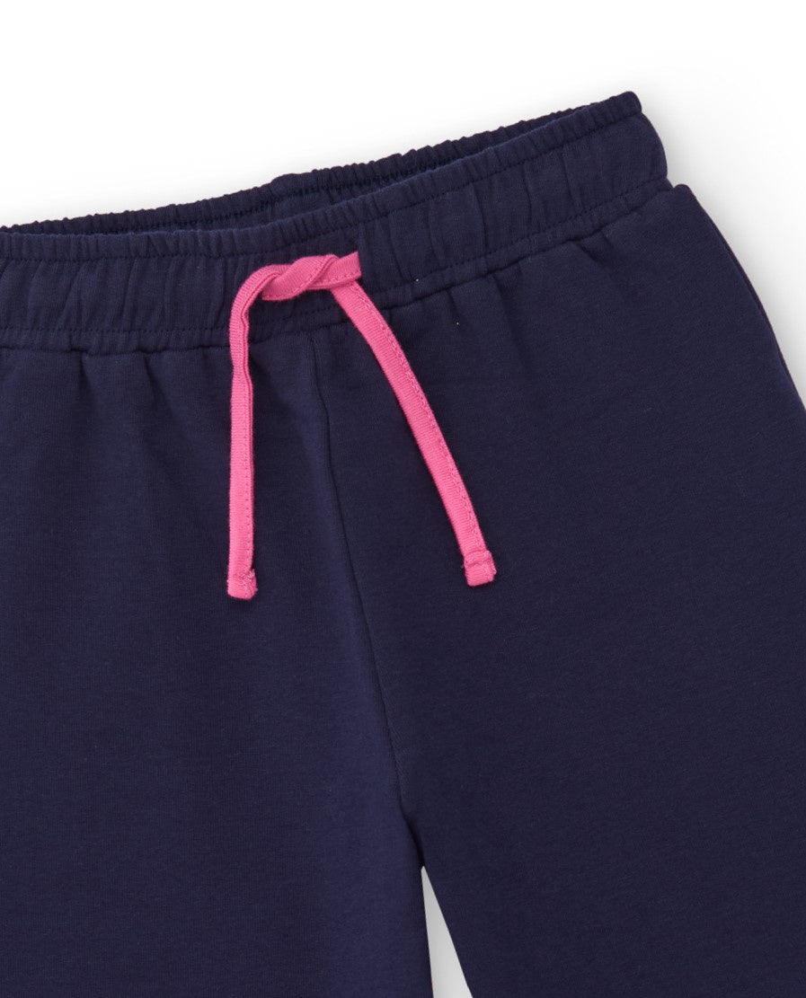Conjunto para niña de sudadera rosa con diseño de monstruo y