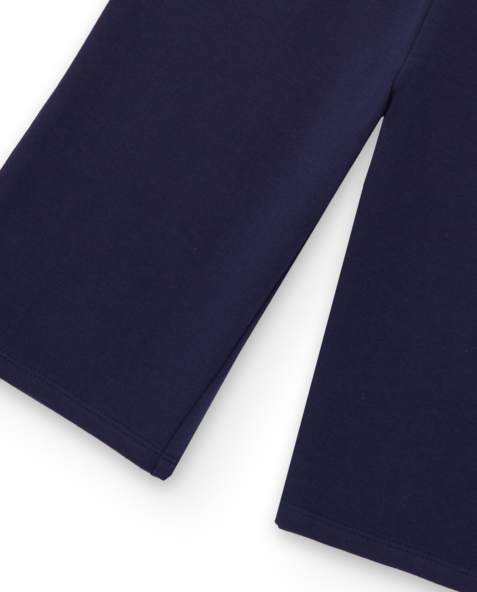 Pantalón de punto para niña color azul marino con ajuste de